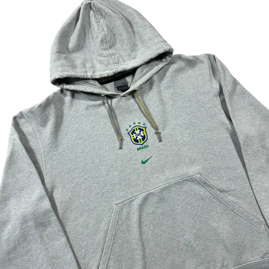 '03-'04 Nike Brazil Center Swoosh Hoodie - Grey