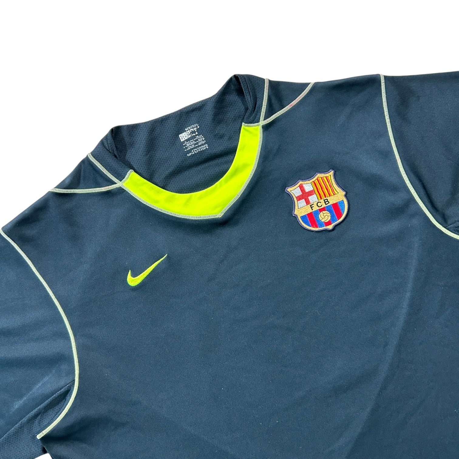 Nike FC Barcelona NikeFIT Training Shirt - Navy/Volt
