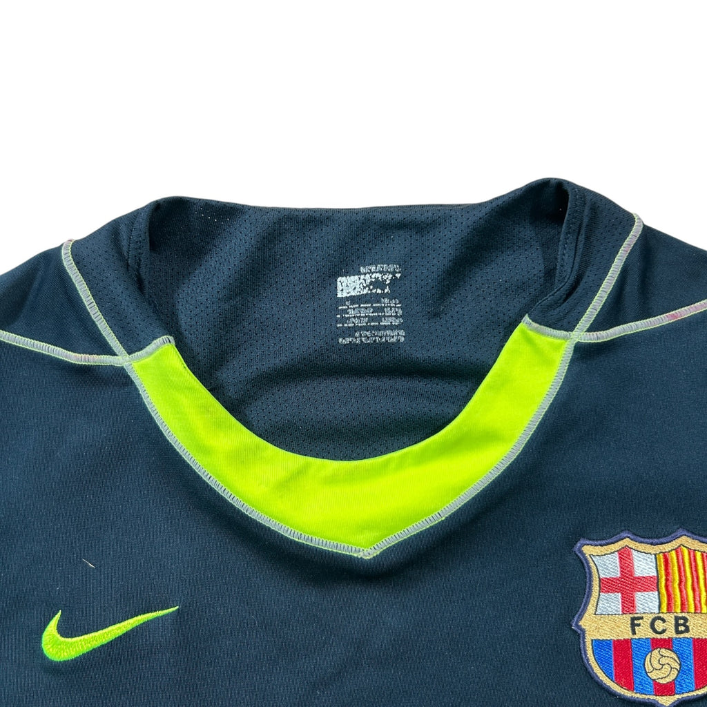 Nike FC Barcelona NikeFIT Training Shirt - Navy/Volt