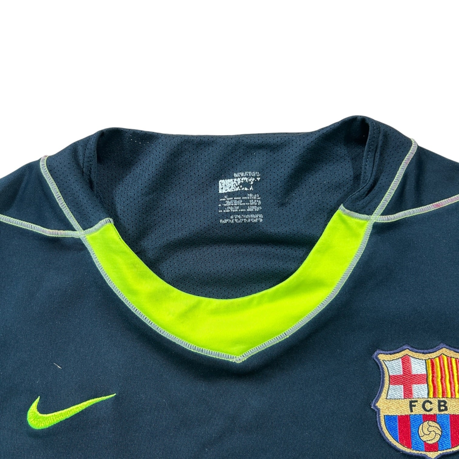 Nike FC Barcelona NikeFIT Training Shirt - Navy/Volt