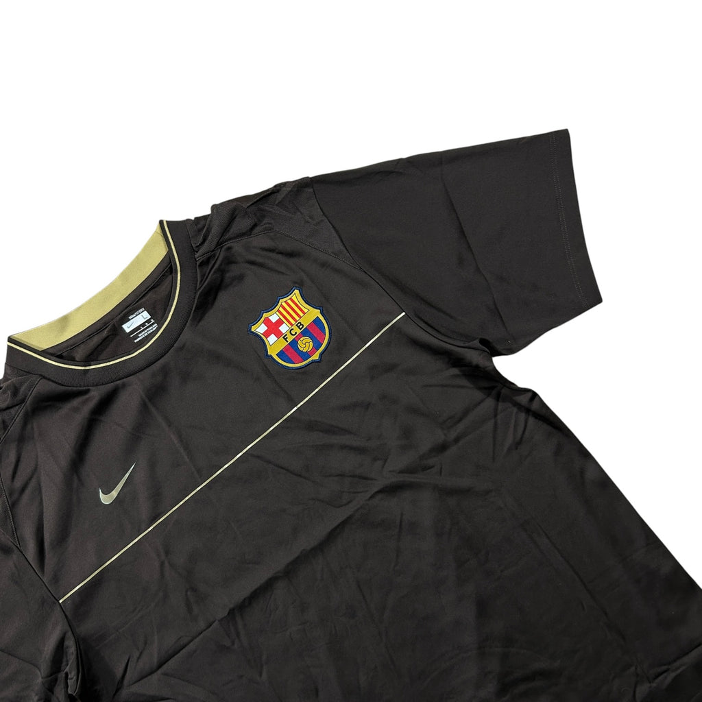 '08-'09 Nike FC Barcelona Short Sleeve Training Shirt - Brown