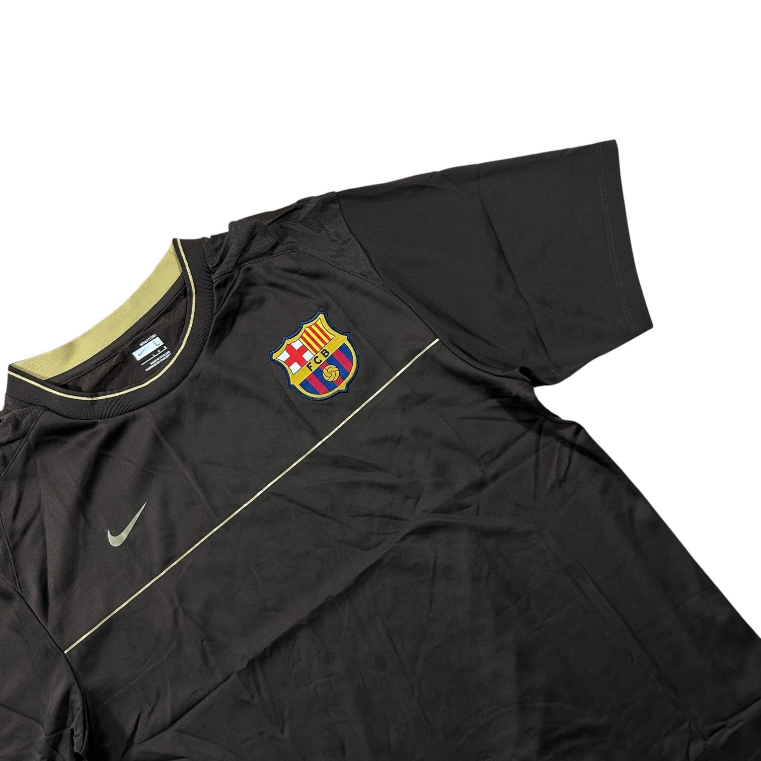'08-'09 Nike FC Barcelona Short Sleeve Training Shirt - Brown
