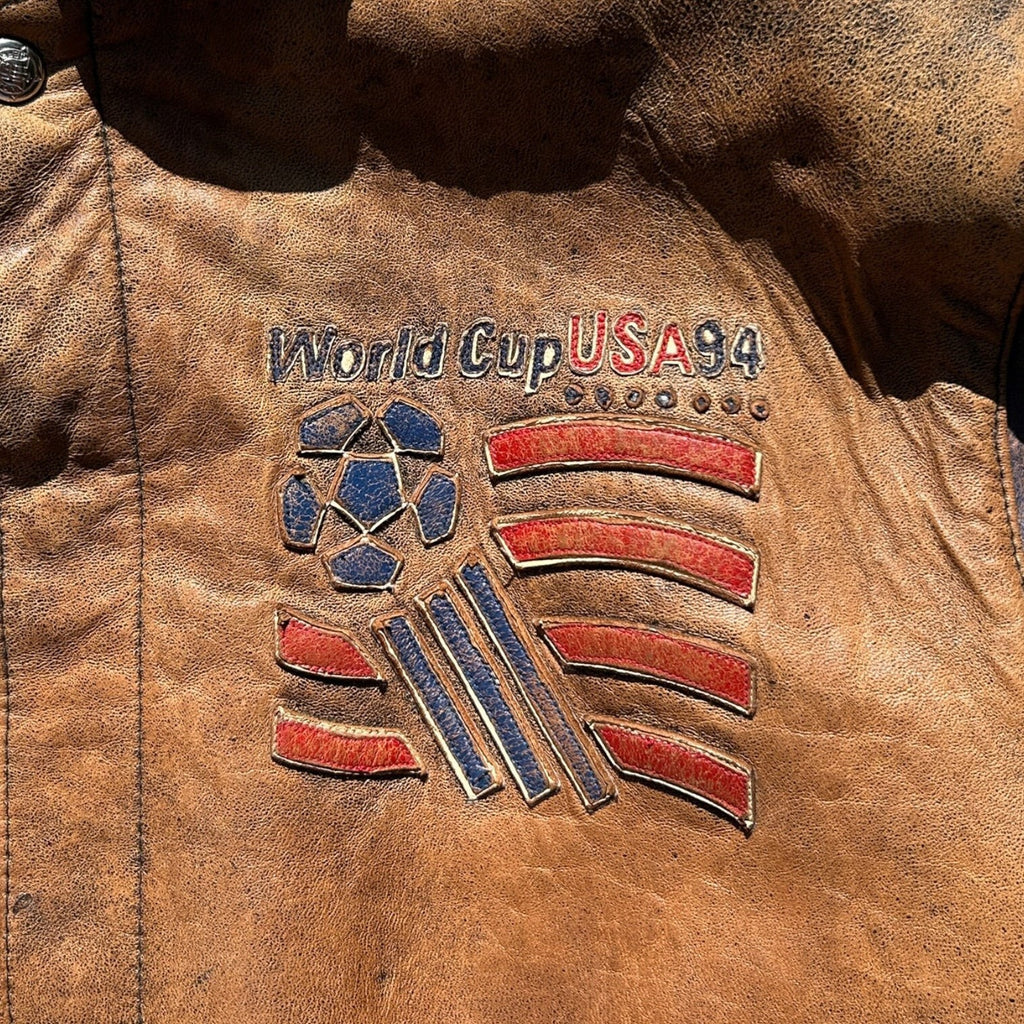 USA 94 Jeff Hamilton Distressed Reversible Leather Jacket