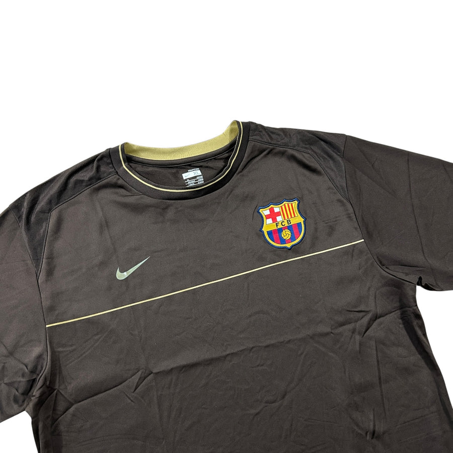 '08-'09 Nike FC Barcelona Short Sleeve Training Shirt - Brown