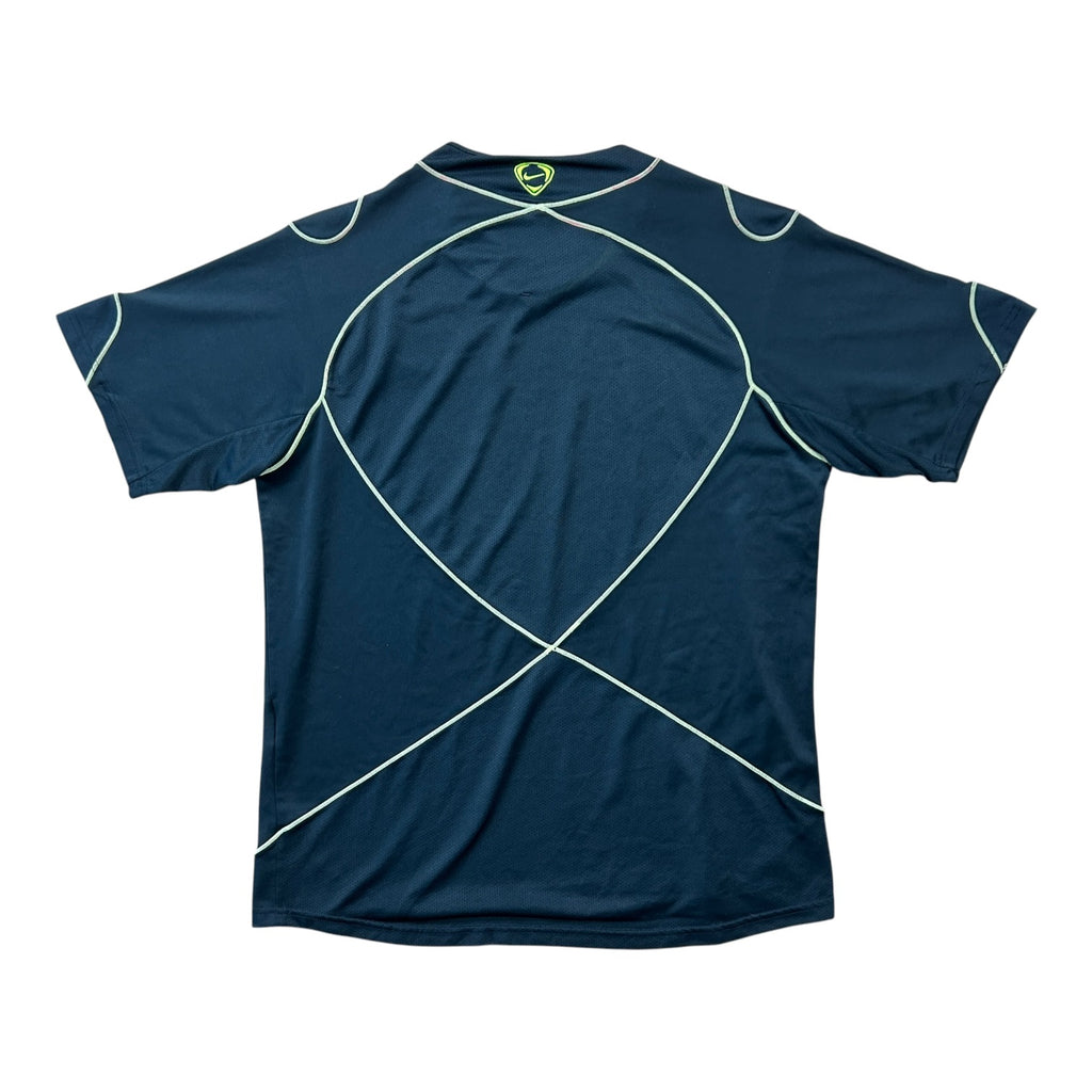 Nike FC Barcelona NikeFIT Training Shirt - Navy/Volt