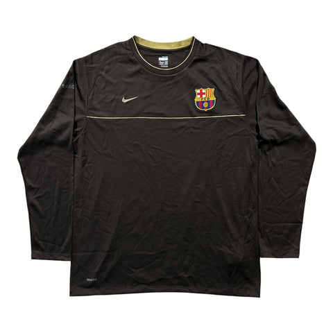 '08-'09 Nike FC Barcelona Long Sleeve Training Shirt - Brown