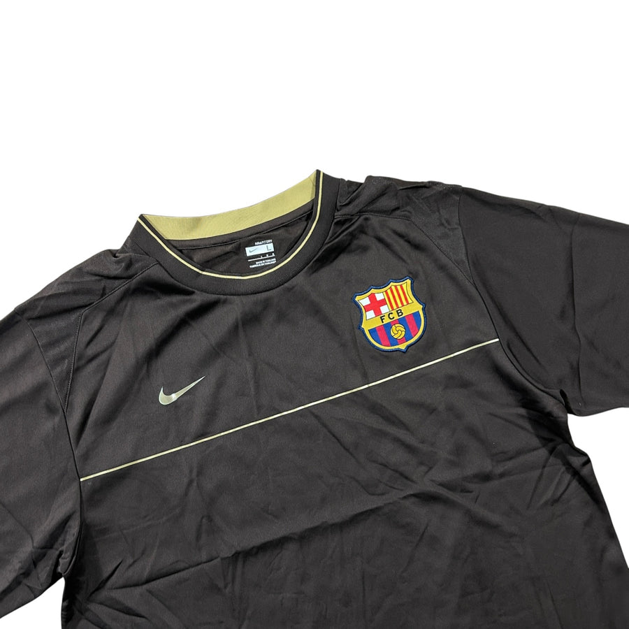 '08-'09 Nike FC Barcelona Short Sleeve Training Shirt - Brown