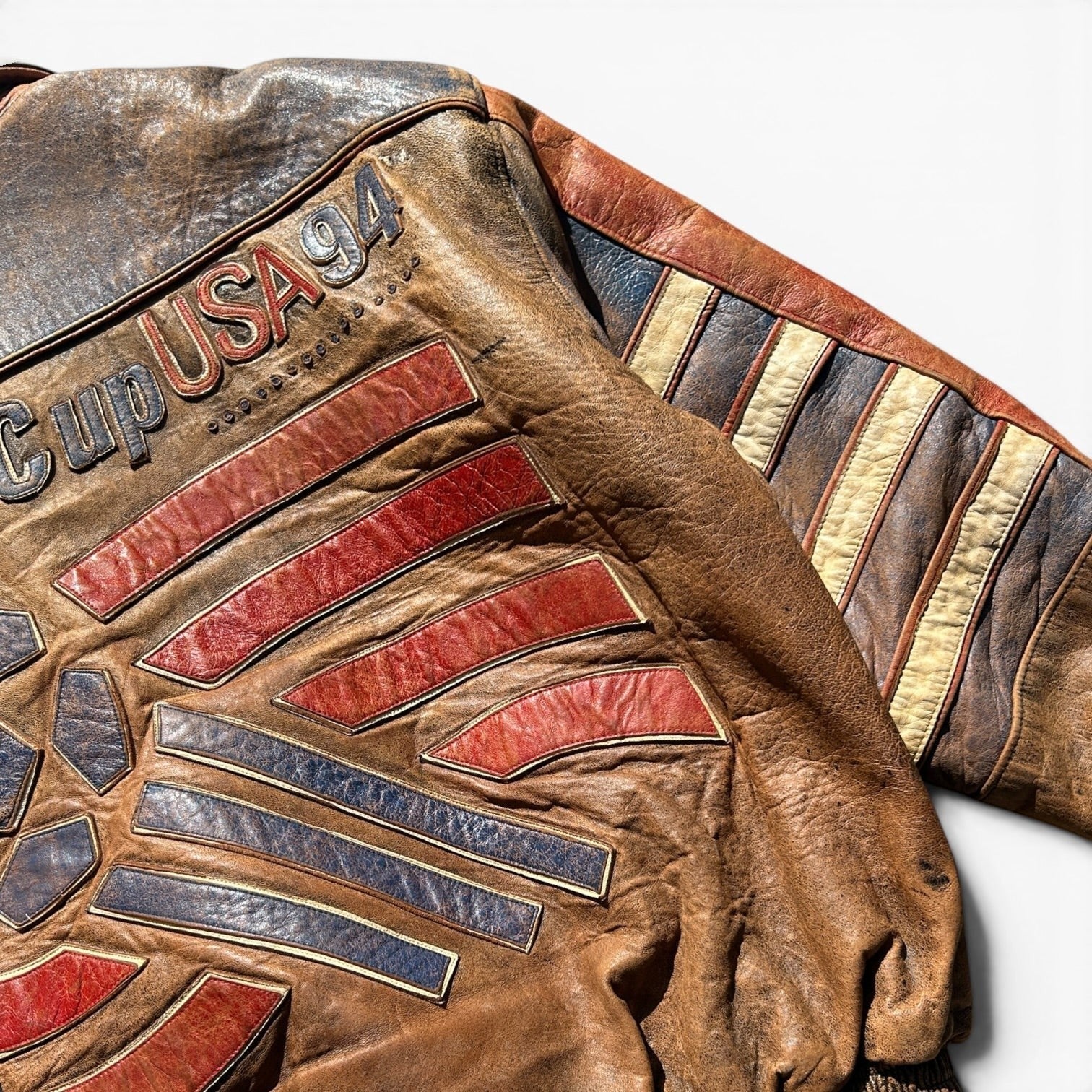 USA 94 Jeff Hamilton Distressed Reversible Leather Jacket