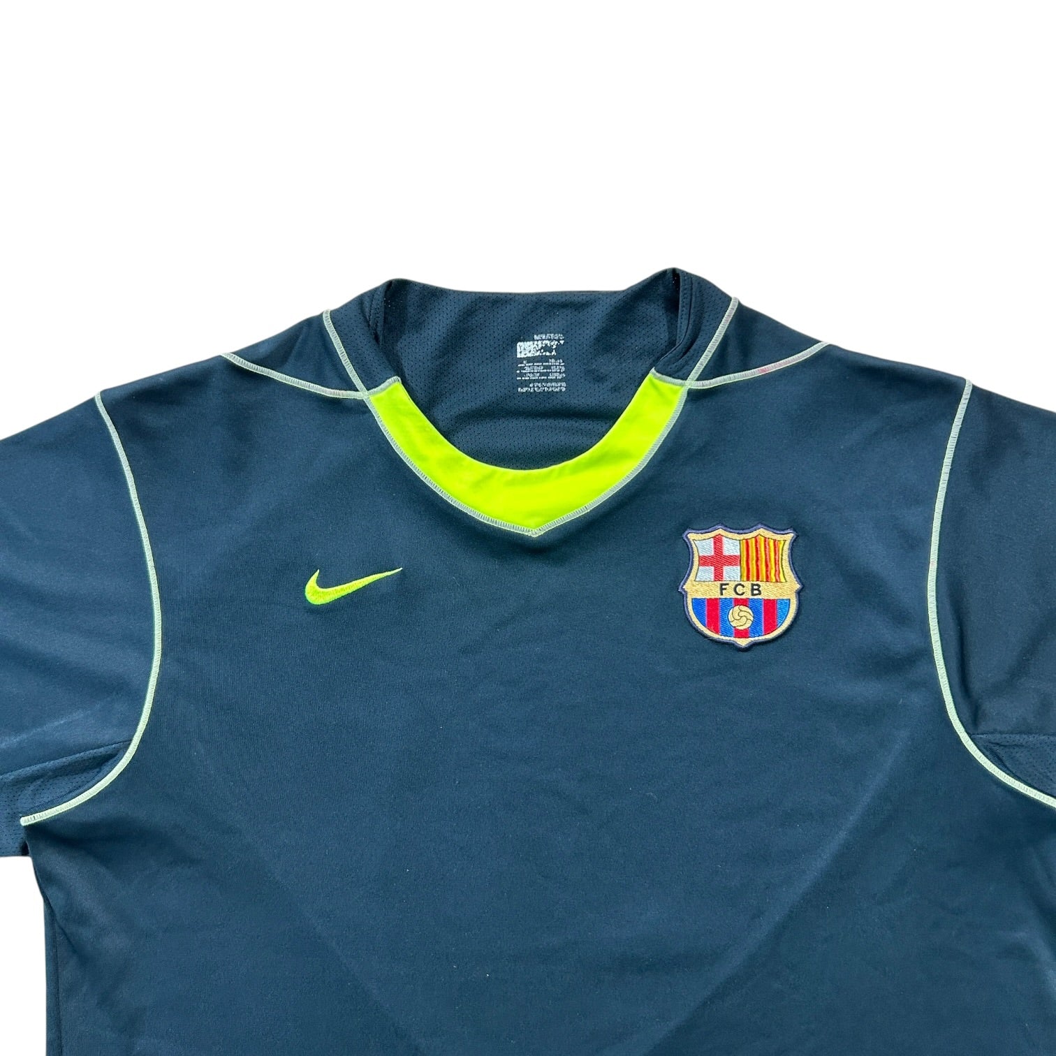 Nike FC Barcelona NikeFIT Training Shirt - Navy/Volt