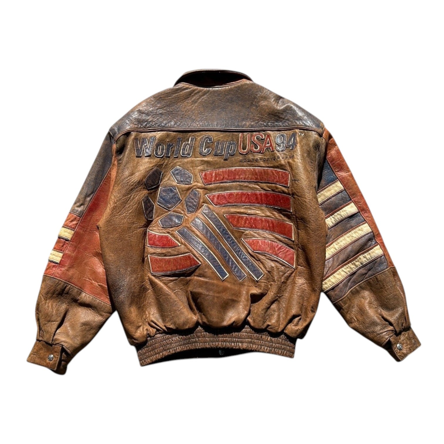 USA 94 Jeff Hamilton Distressed Reversible Leather Jacket