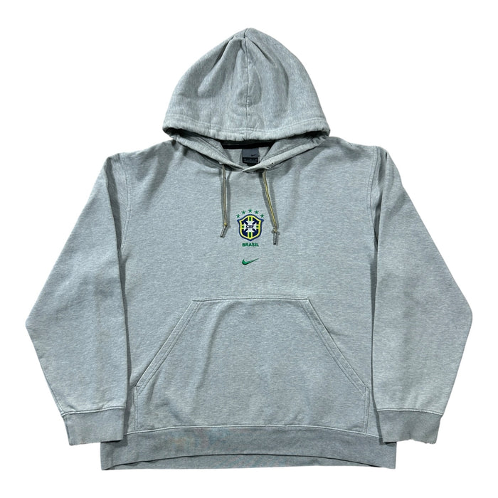 '03-'04 Nike Brazil Center Swoosh Hoodie - Grey