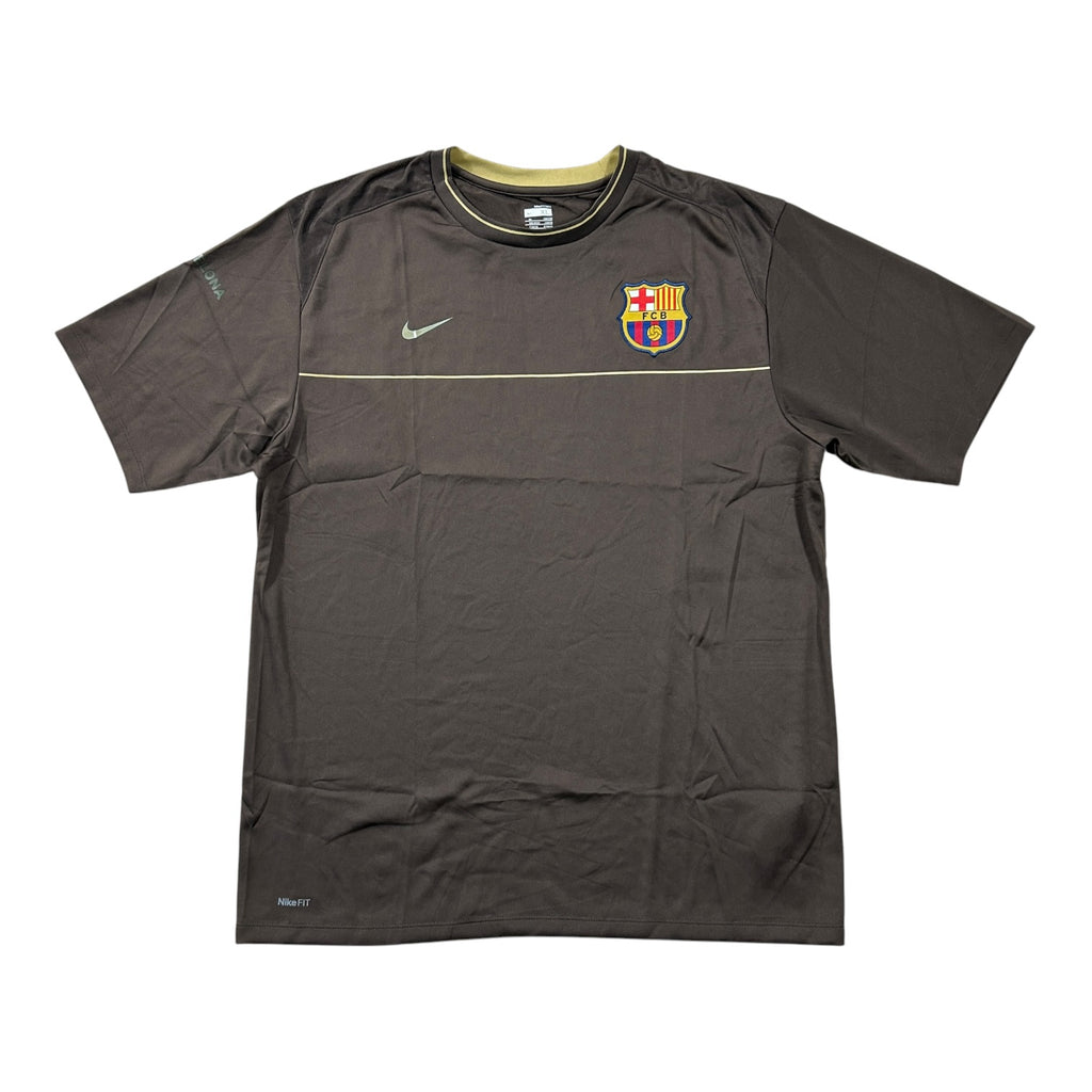 '08-'09 Nike FC Barcelona Short Sleeve Training Shirt - Brown