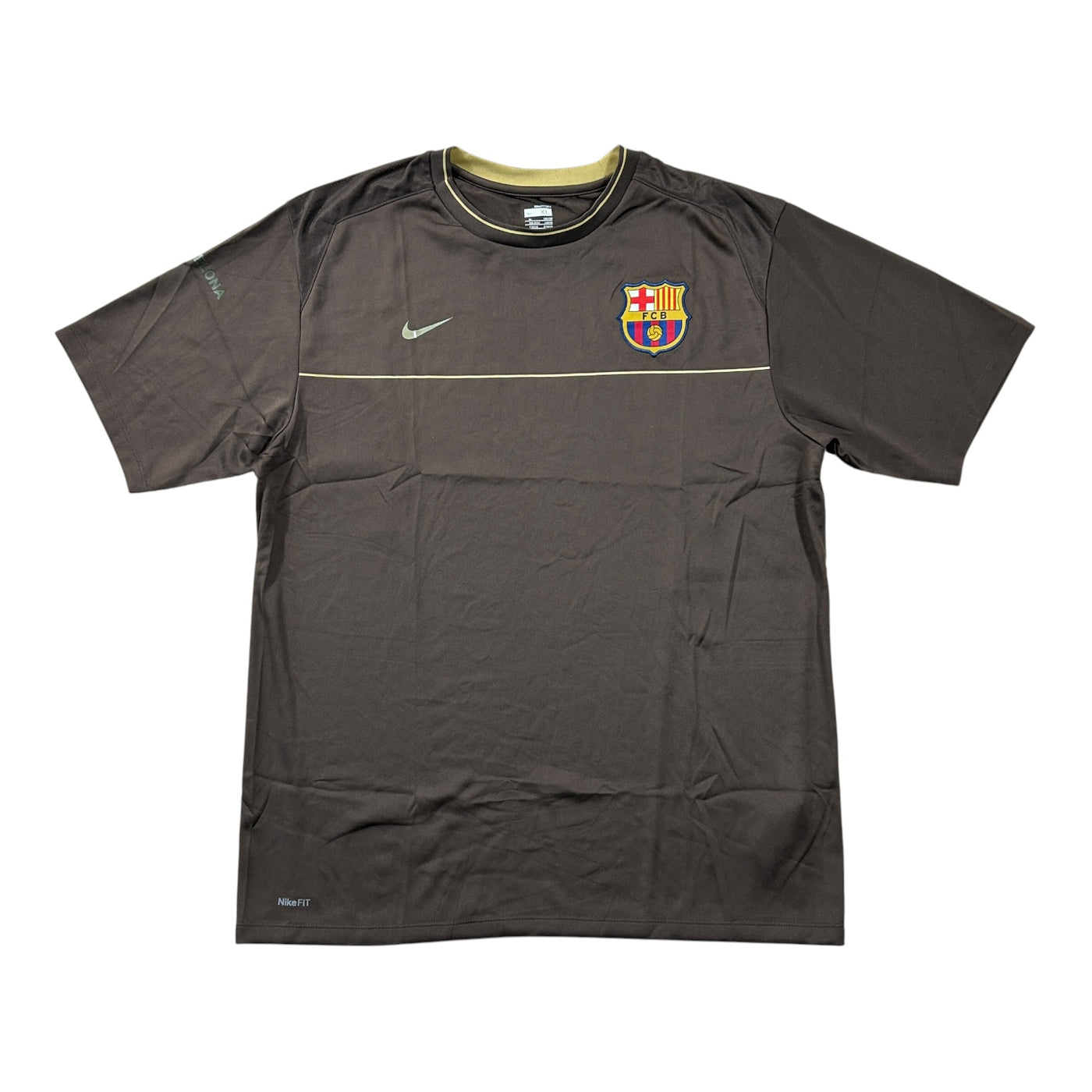 '08-'09 Nike FC Barcelona Short Sleeve Training Shirt - Brown