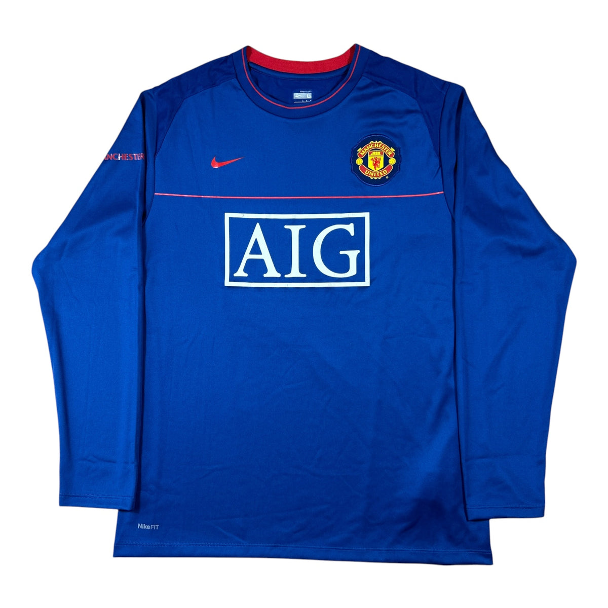‘08-‘09 Nike Manchester United Long Sleeve Training Shirt - Blue