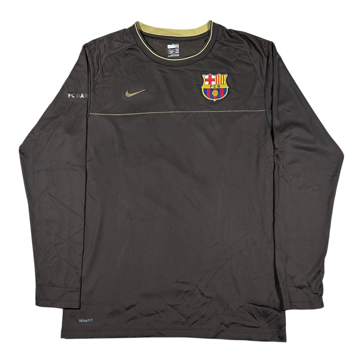 Nike FC Barcelona 2008/09 brown long sleeve training shirt size Medium