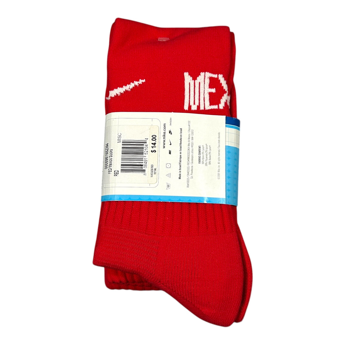 Nike Mexico socks package label
