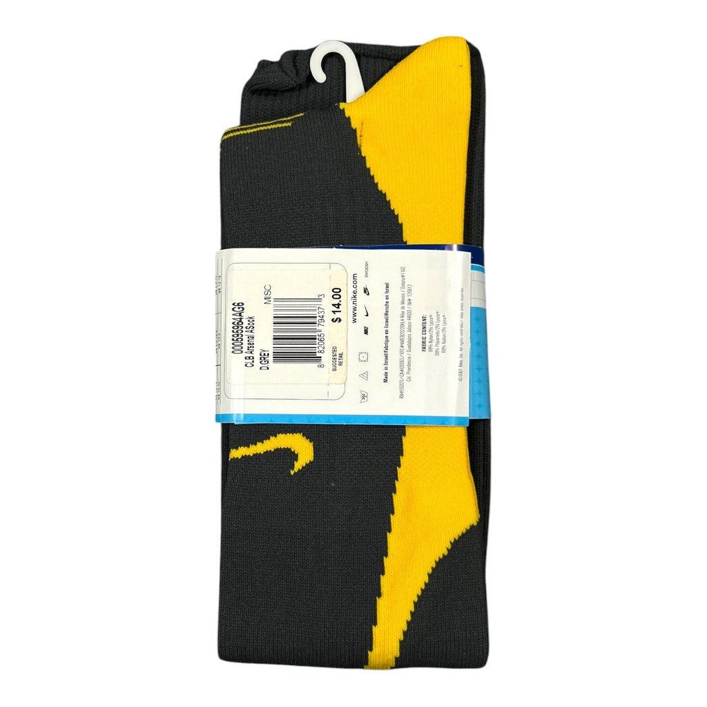 Nike Arsenal dark grey and yellow socks package label