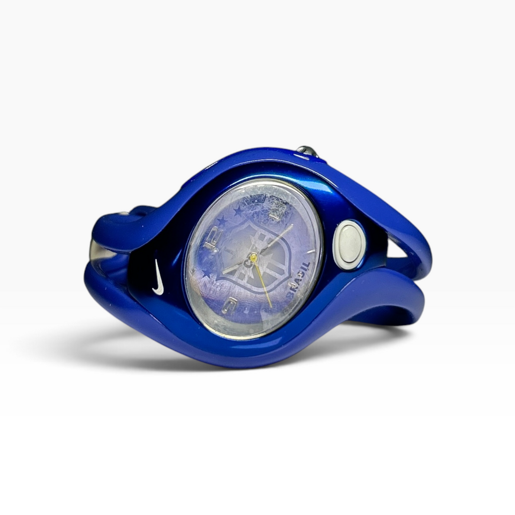 Vintage Nike Triax analog watch cobalt blue purple front