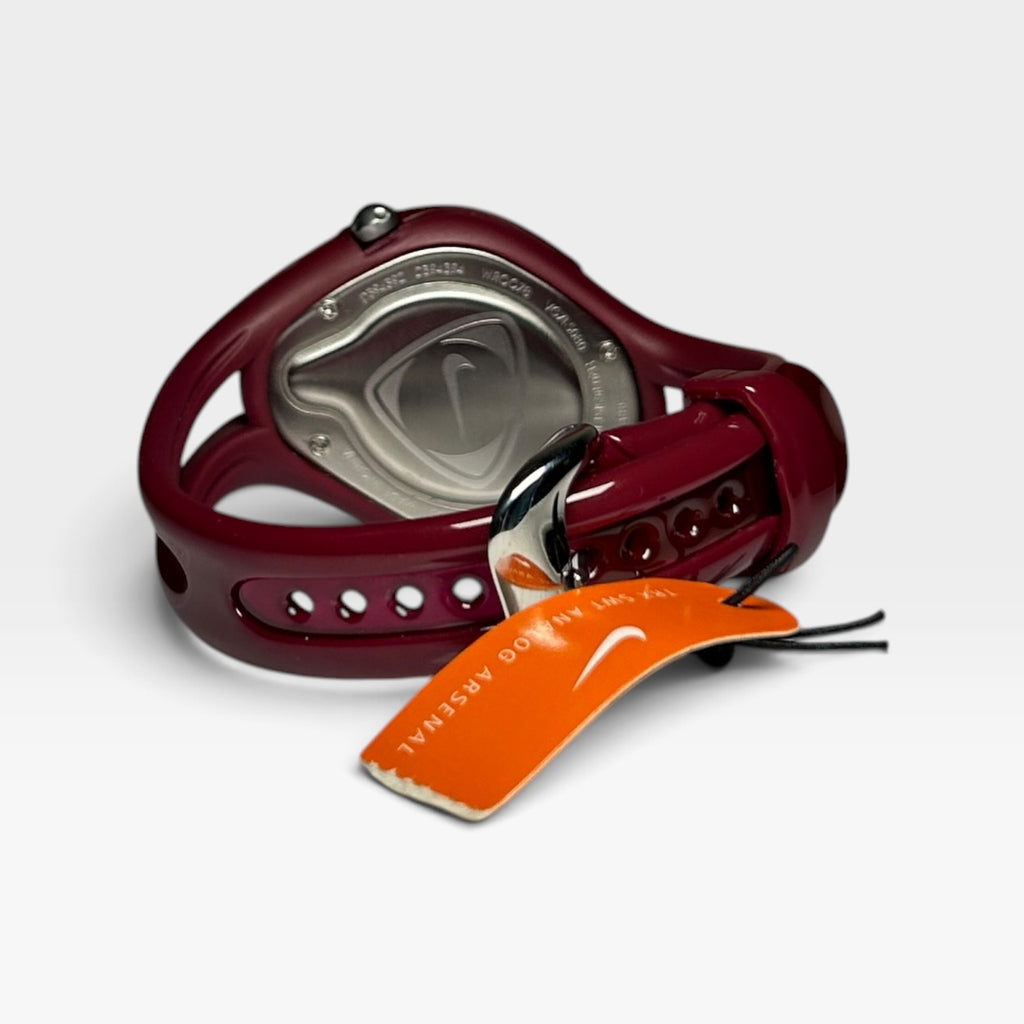 Nike Arsenal Triax Swift Blaze watch burgundy gold back