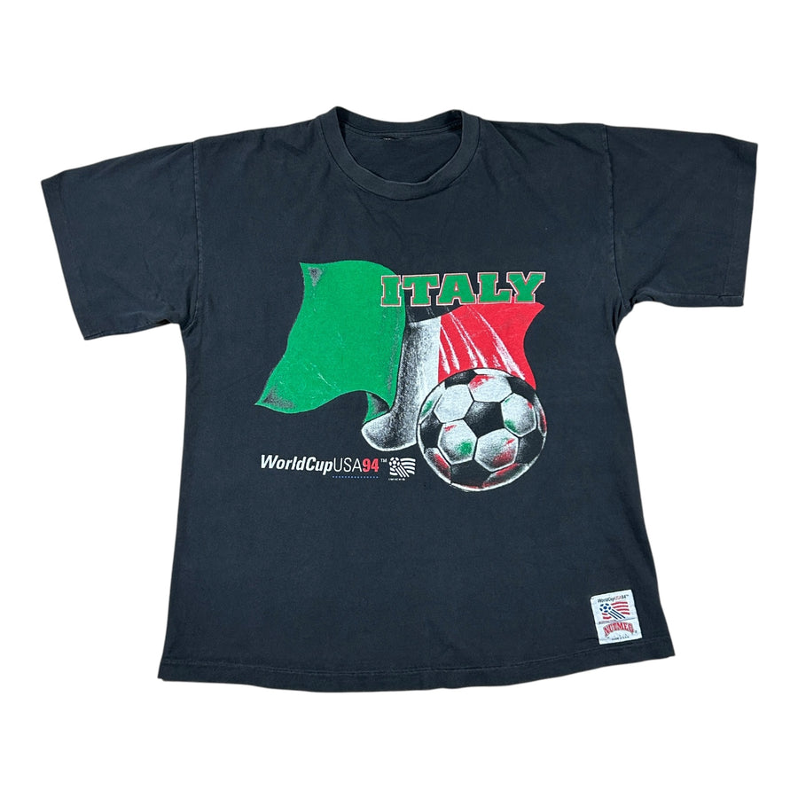 Vintage 1994 World Cup USA Italy Nutmeg T-shirt black front