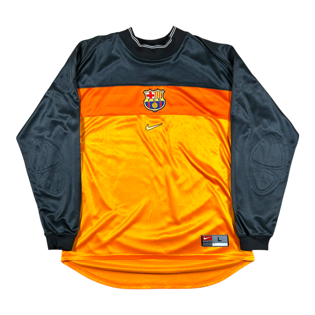 '99-00 FC Barcelona Goalkeeper Shirt - Orange:Black