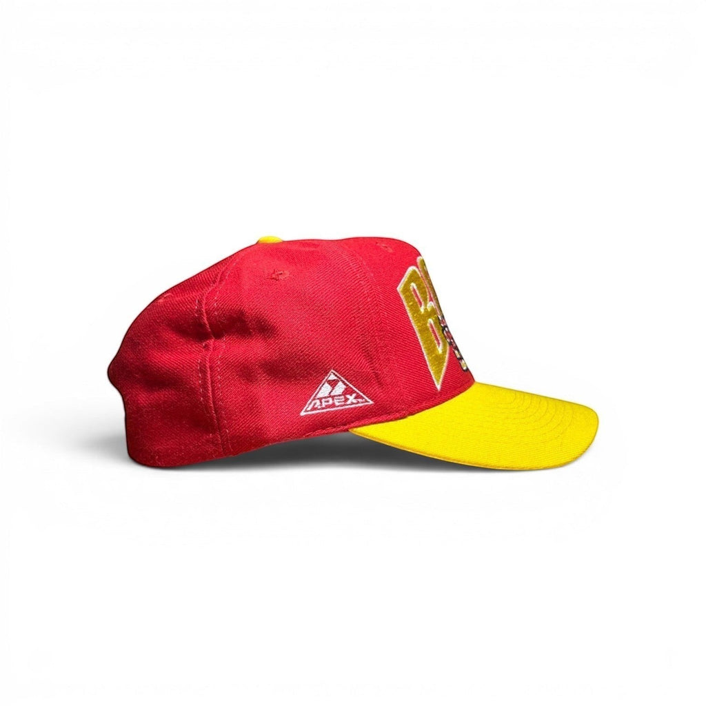 ACOLDWASH red and yellow USA 94 Boston Wave Cap with embroidered logo on side.