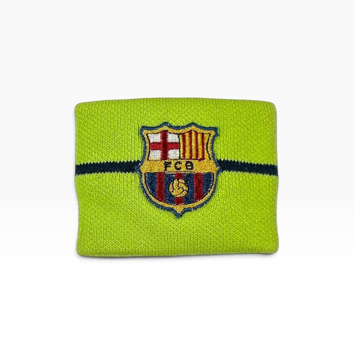ACOLDWASH Nike Timing FC Barcelona volt green knit cuff watch with embroidered FCB crest and navy stripe detail