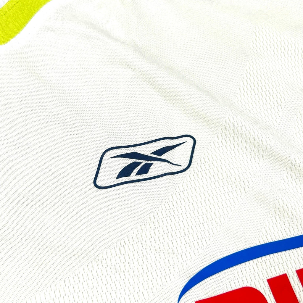 ACOLDWASH vintage 2000s Reebok Chivas Guadalajara away jersey in white with volt green trim and embroidered logo