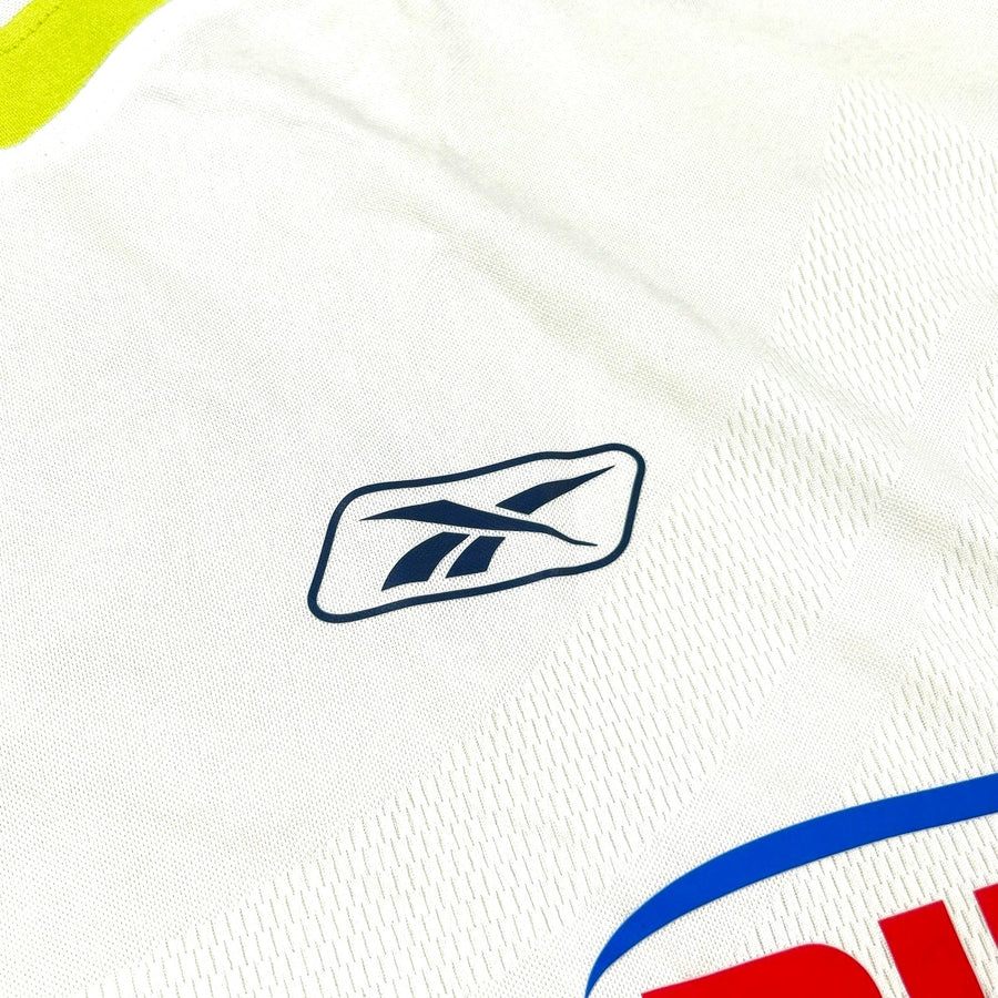 ACOLDWASH vintage 2000s Reebok Chivas Guadalajara away jersey in white with volt green trim and embroidered logo