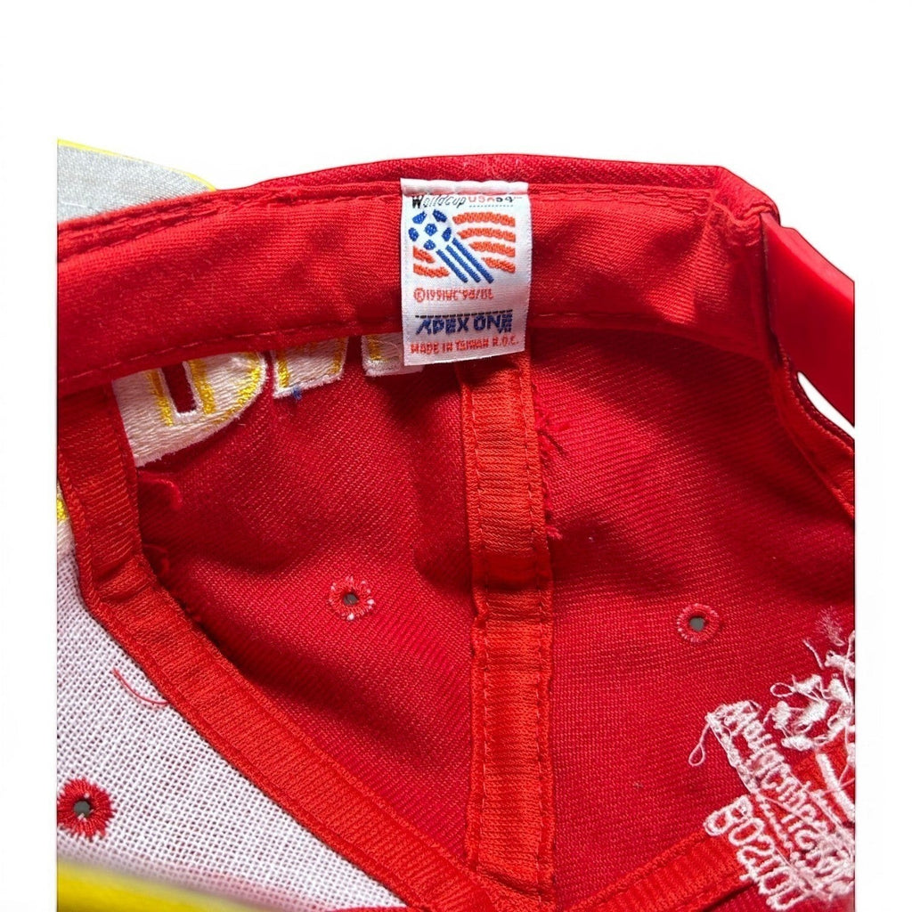 ACOLDWASH red USA 94 Boston Wave Cap with embroidered details and Apex One tag.