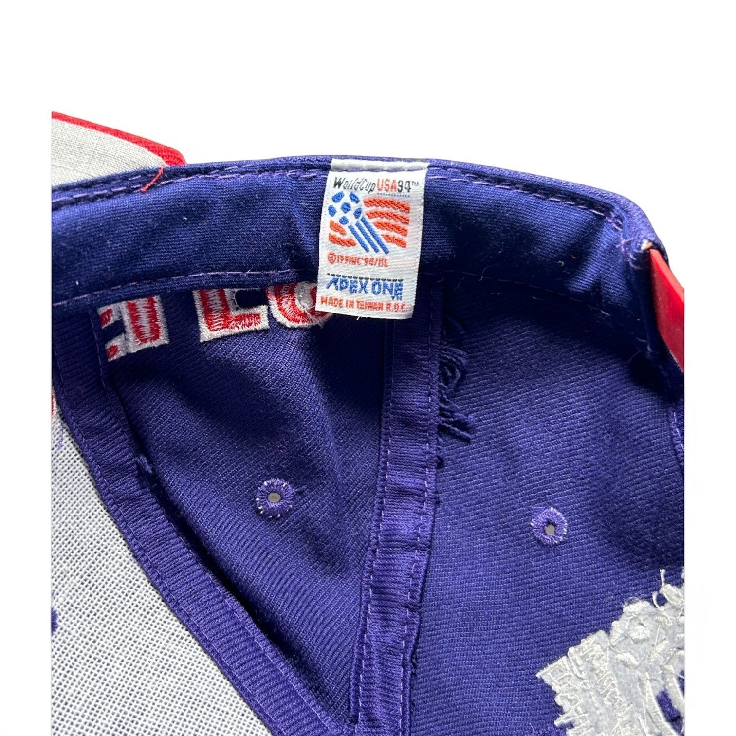 ACOLDWASH USA 94 Los Angeles Wave Cap, blue with red accents, embroidered text.