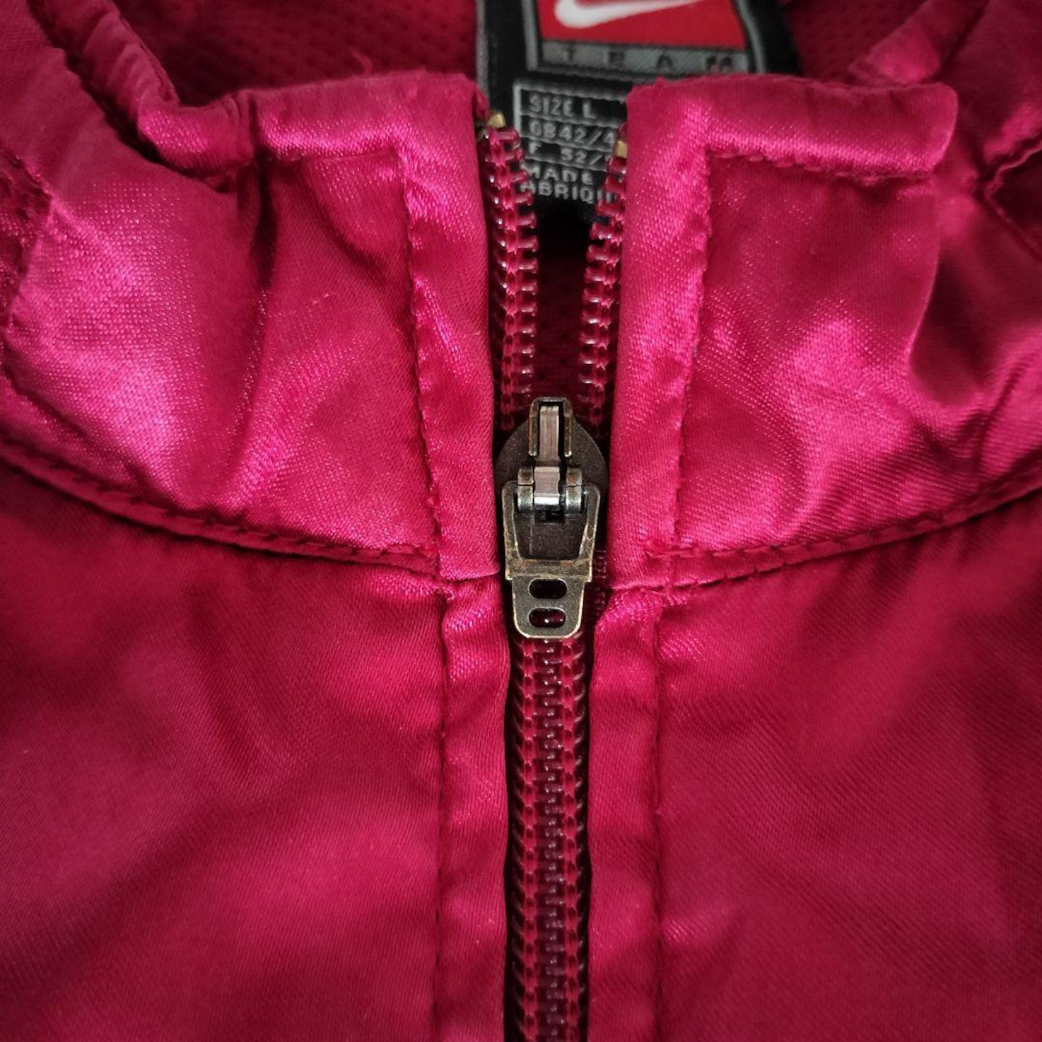 '01-'02 Nike FC Barcelona Red Satin Windbreaker Jacket