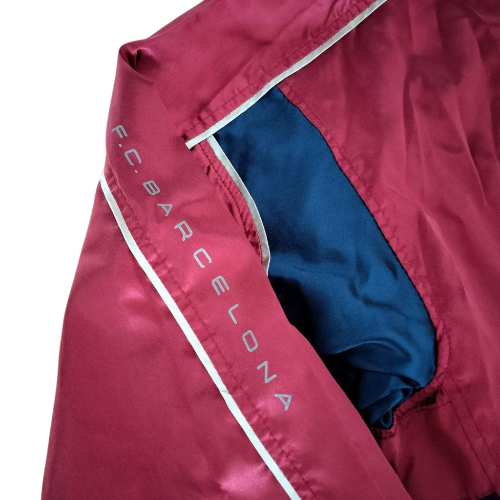 '01-'02 Nike FC Barcelona Red Satin Windbreaker Jacket