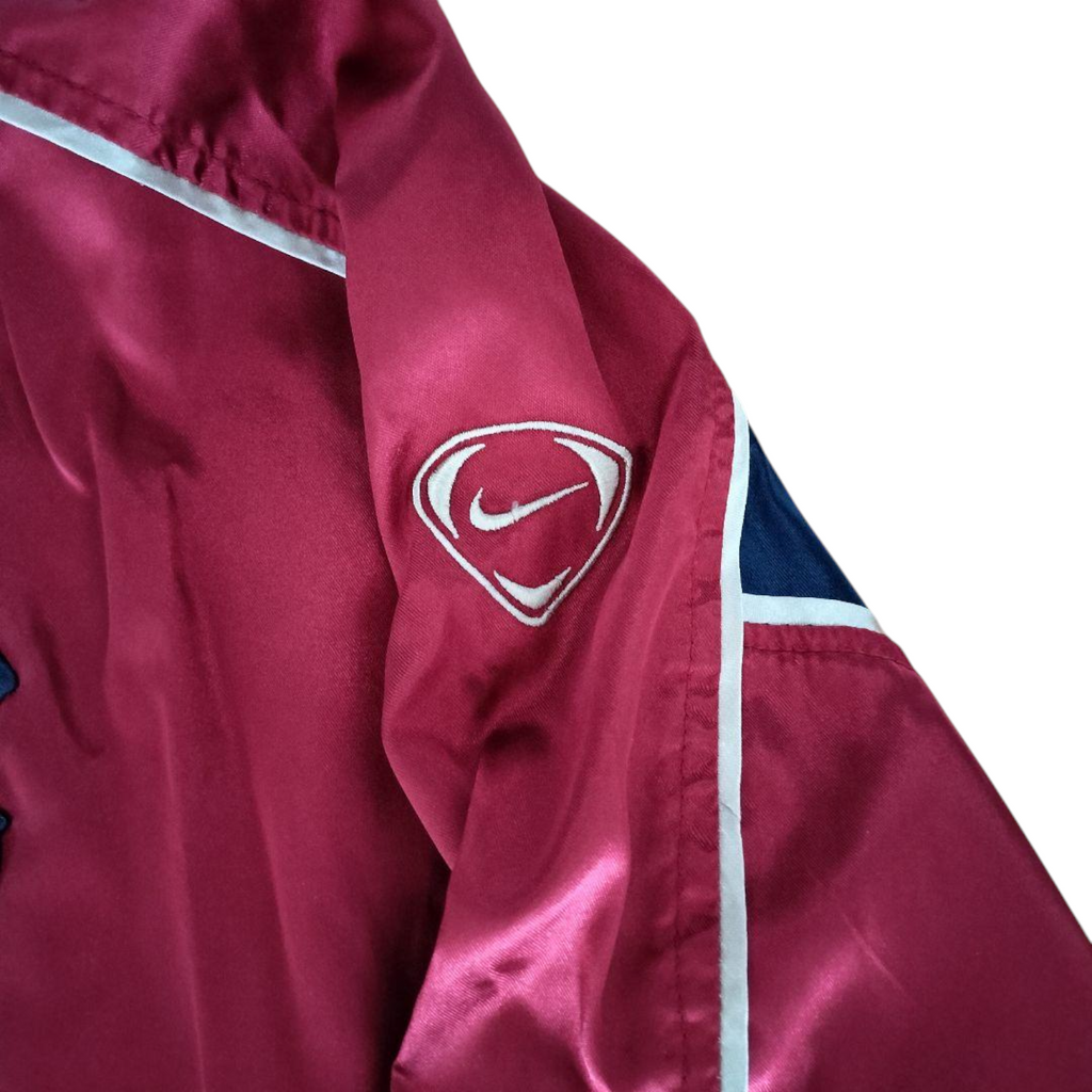 '01-'02 Nike FC Barcelona Red Satin Windbreaker Jacket