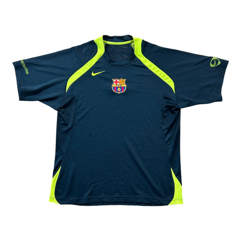 '05-'06 Nike FC Barcelona Navy & Neon Training Shirt